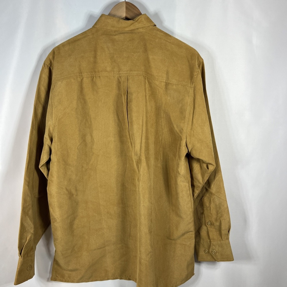 NWT Trust Mens Tan Long Sleeve Button Up Business Shirt Size Medium - Picture 3 of 13